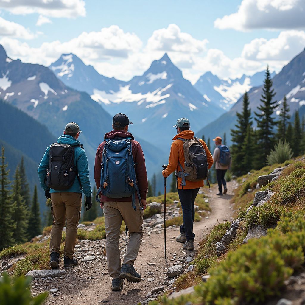 Mountain expedition team