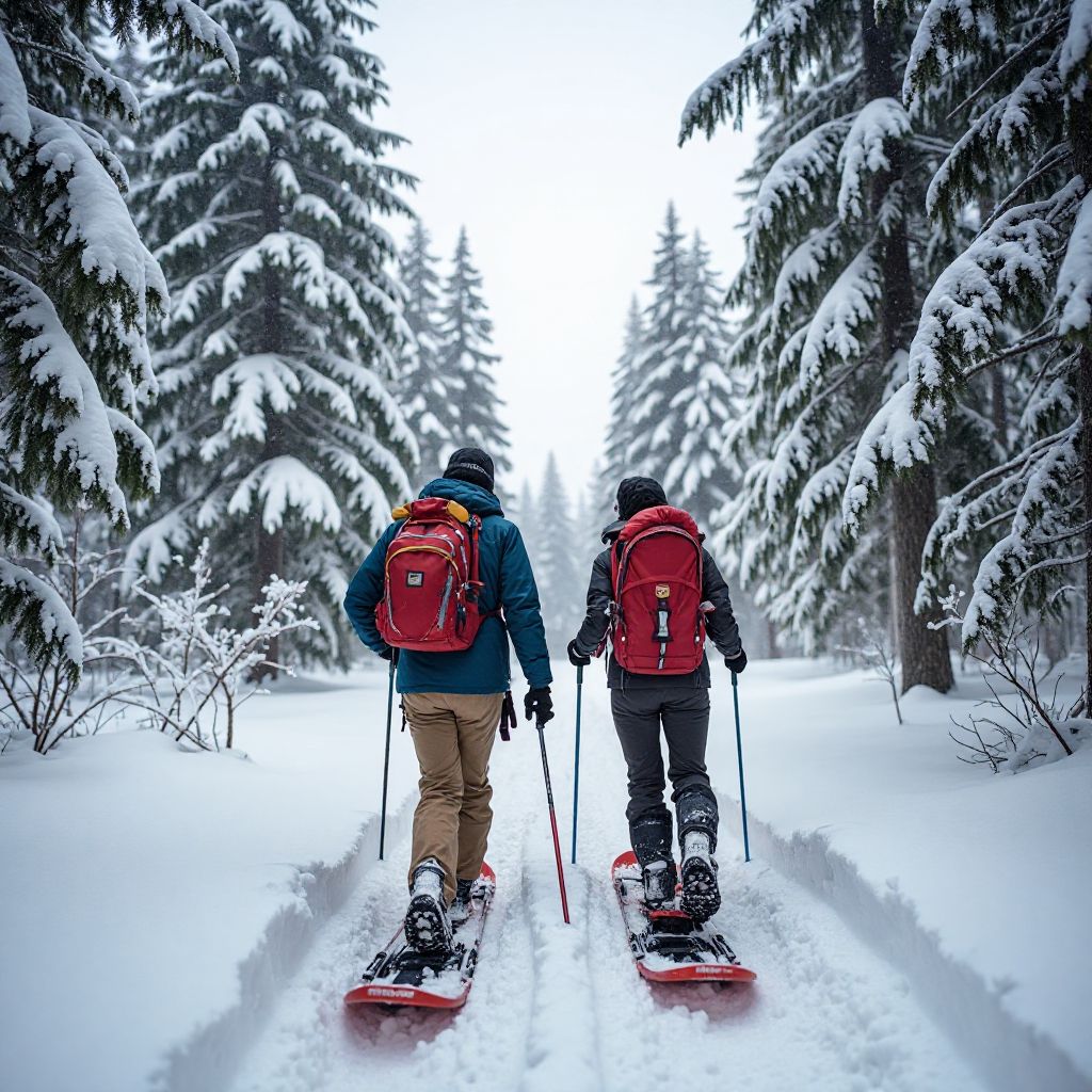 Winter Snowshoeing Canadian Wilderness